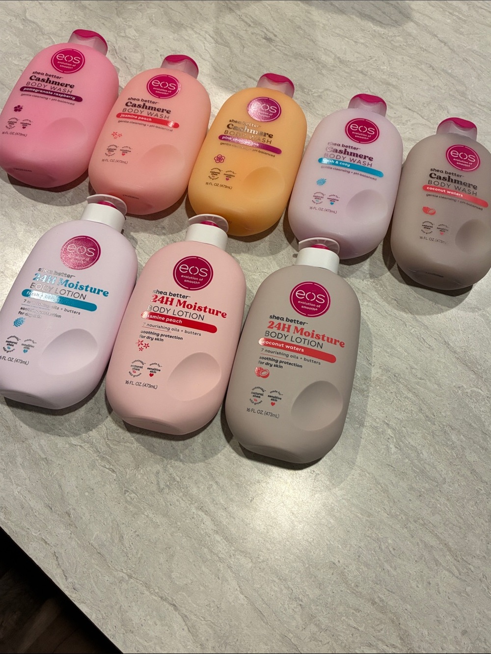 eos 24H Moisture Body Lotions - Pink, Peach, Yellow, Lavender, Gray